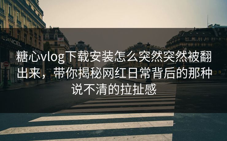 糖心vlog下载安装怎么突然突然被翻出来，带你揭秘网红日常背后的那种说不清的拉扯感