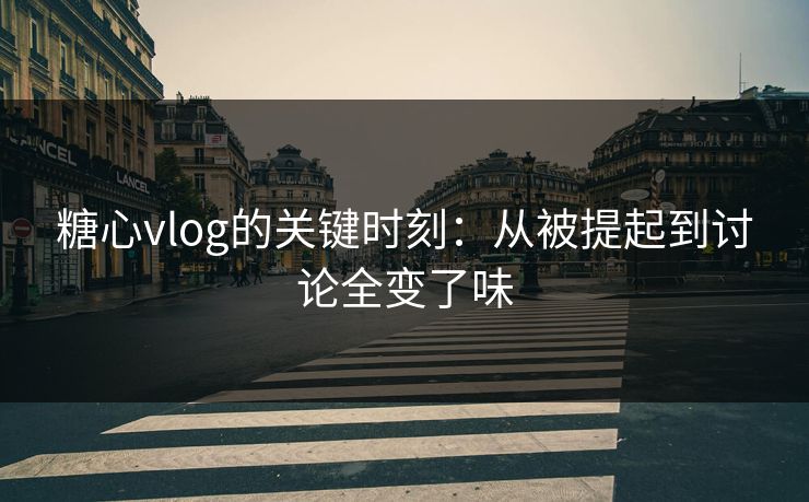 糖心vlog的关键时刻：从被提起到讨论全变了味